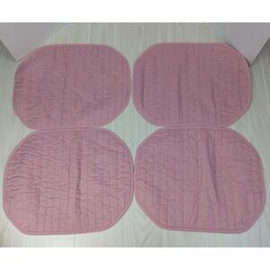 Vintage 80s or 90s rose pink set lot 4 table placemats‎ padded quilted